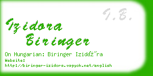 izidora biringer business card